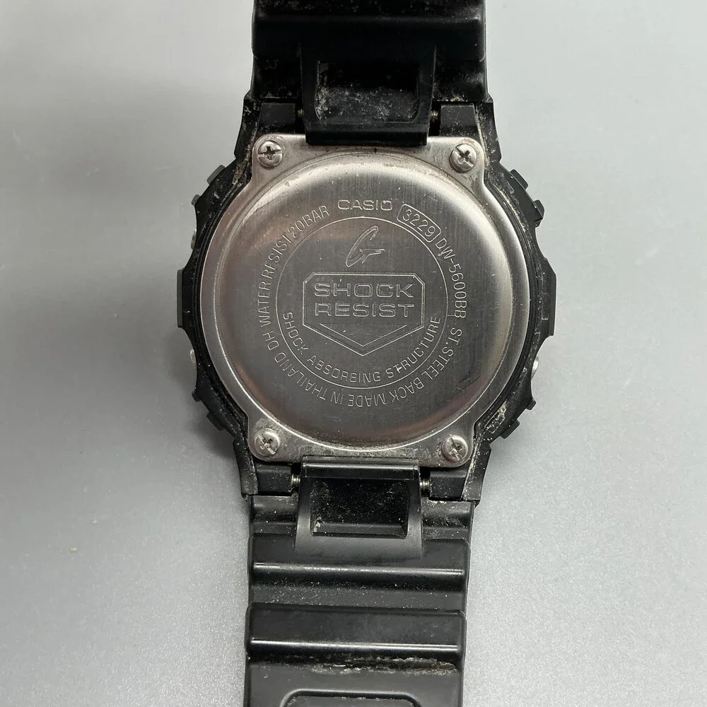 Casio G-Shock DW-5600BB Mens Watch 38mm Black Digital Resin Alarm Timer